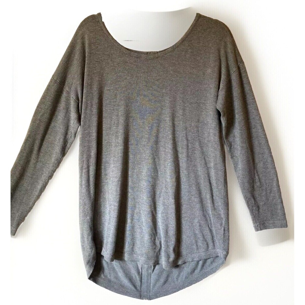 Soft Surroundings Tunic Top Womens Medium Grey Zipper on Back Viscose Blend